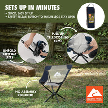 Navy instant compact folding chair with black frame and mesh seat