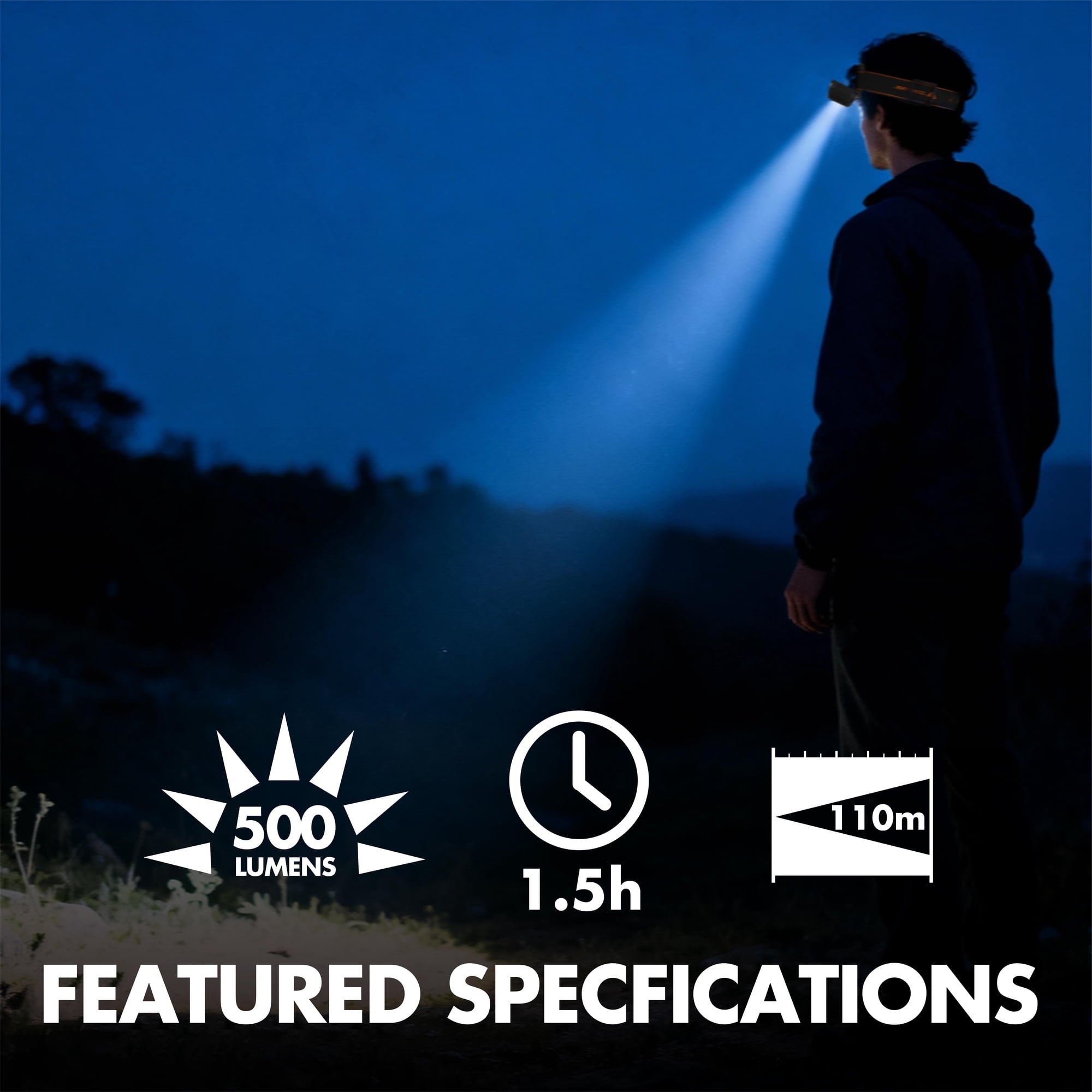 Ozark Trail Headlamp, 500 Lumens, 2 Pack, IPX4 Waterproof