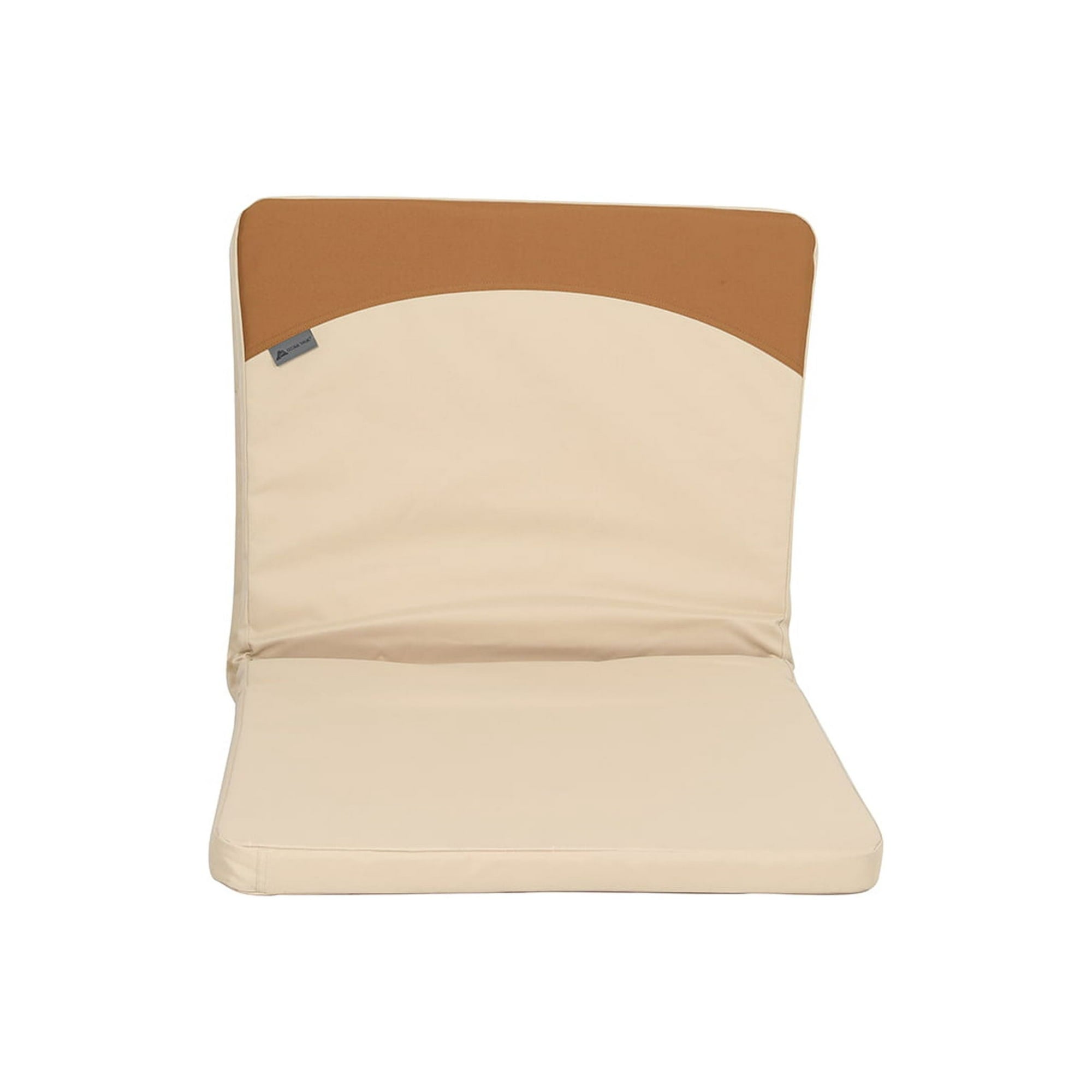 Ozark Trail Padded Foldable Camping Glamping Chair with Side Storage, Brown and Beige, Adult