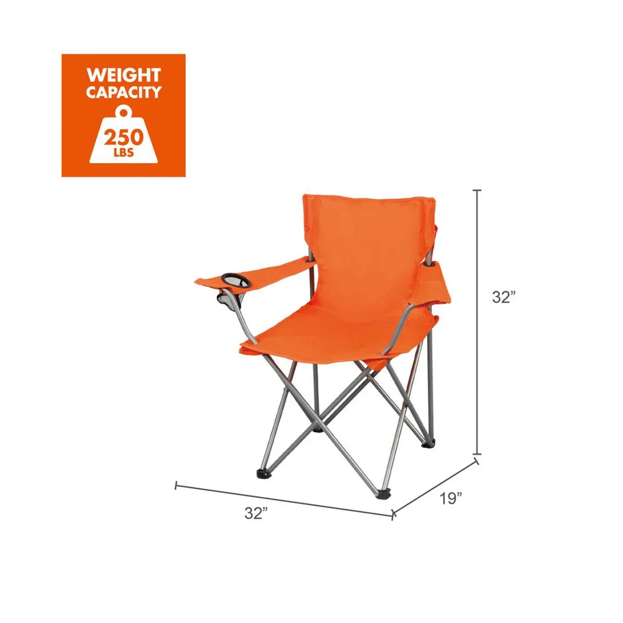 Ozark Trail Quad Folding Camp Chair with Cup Holder