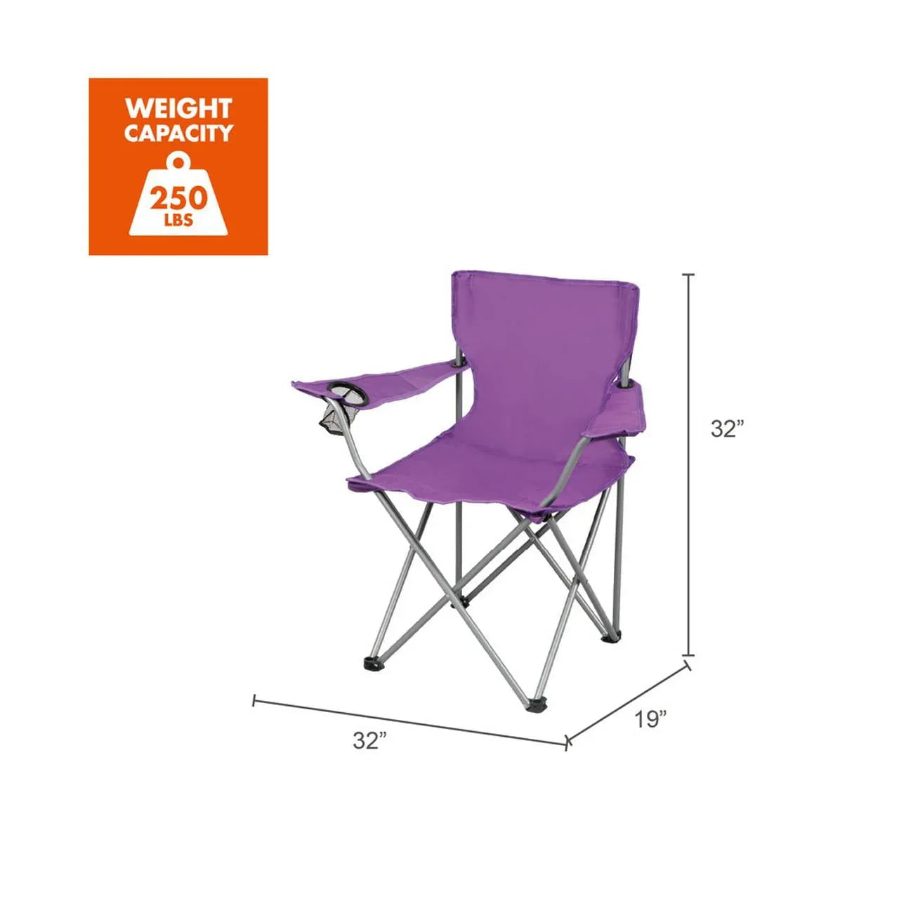 Ozark Trail Quad Folding Camp Chair with Cup Holder