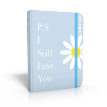 Light blue paperback book with 'P.S. I Still Love You' cover and daisy graphic