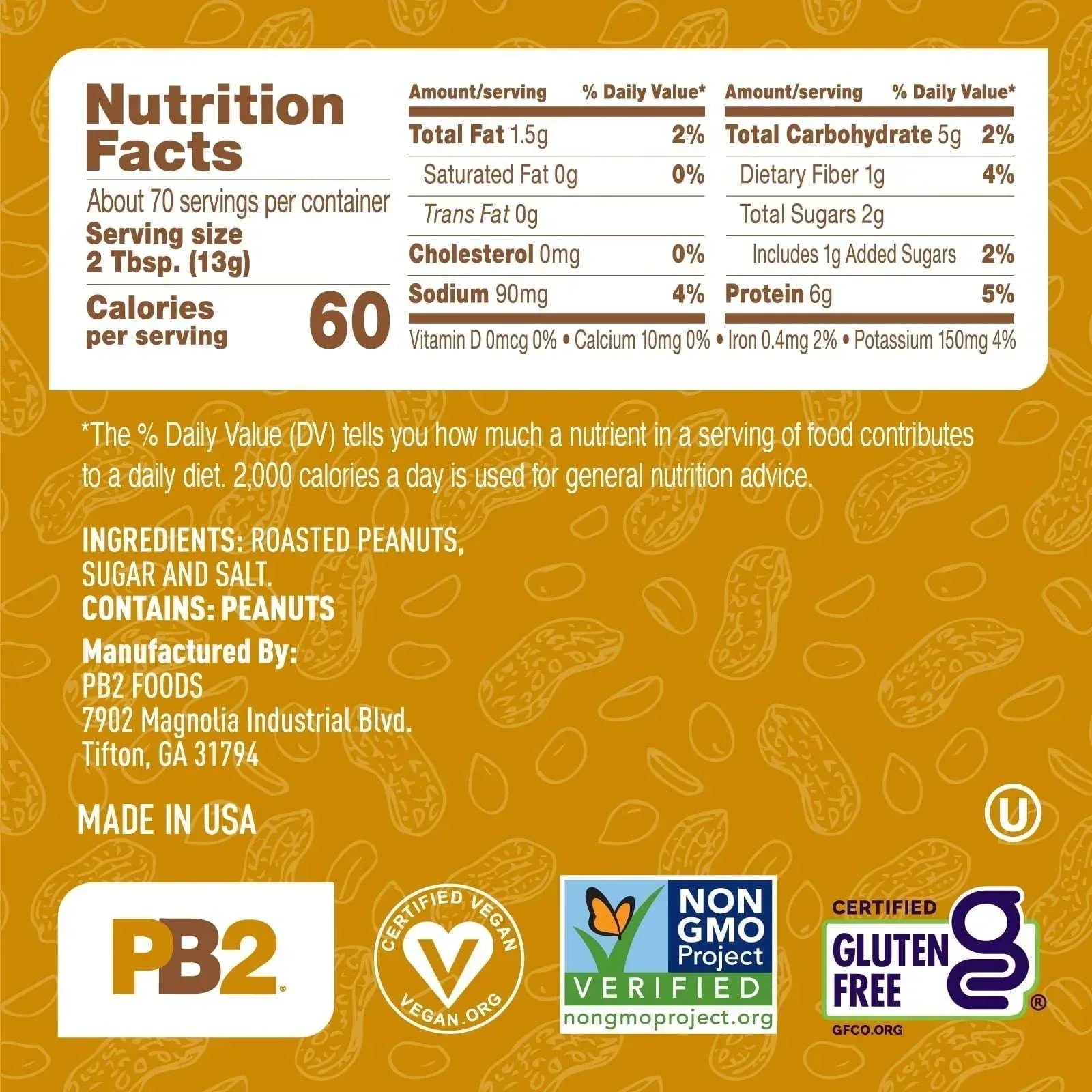 PB2 Foods The Original PB2, Powdered Peanut Butter, 32 oz (907 g)