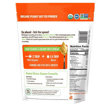 PBfit organic peanut butter powder pouch back with nutrition facts panel