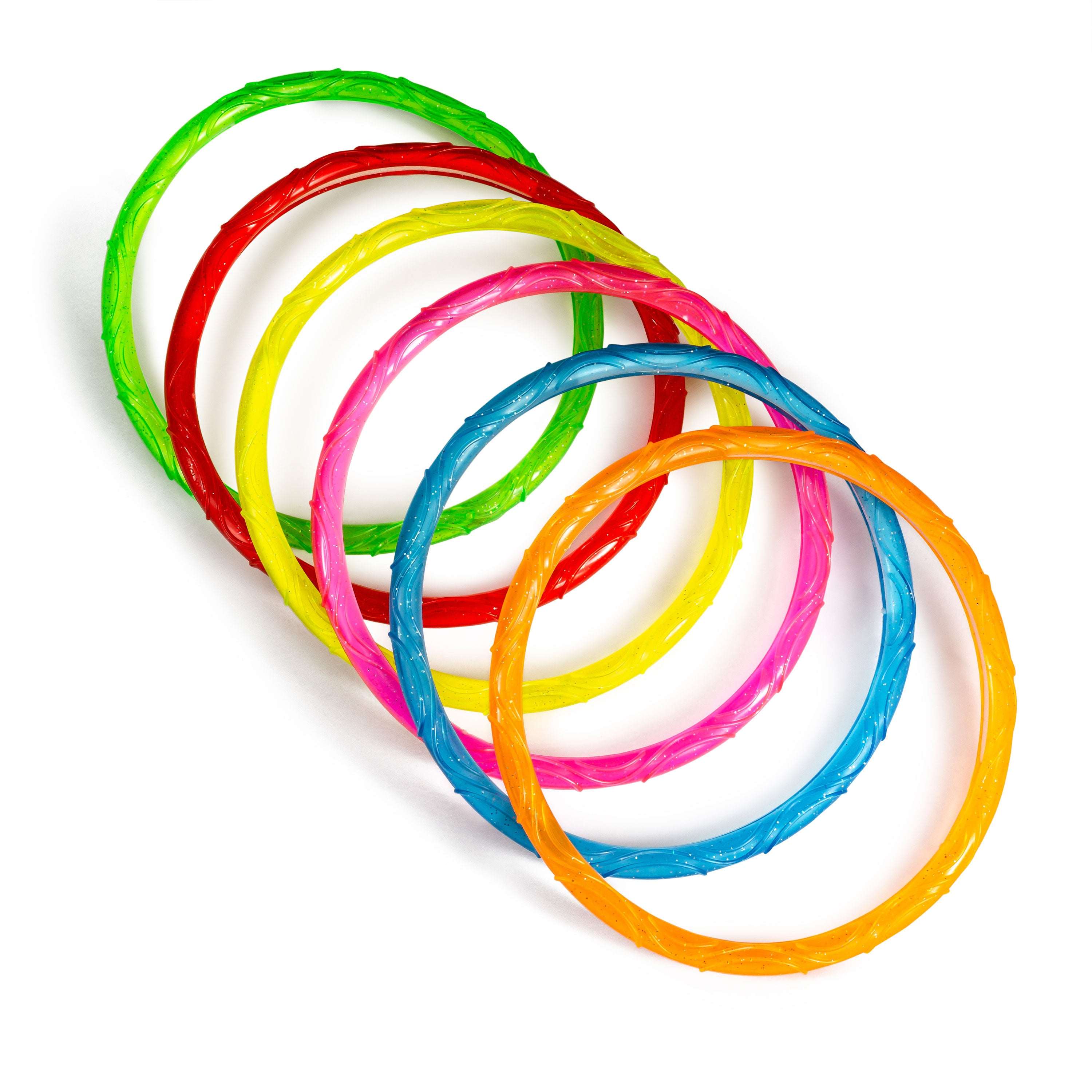 Play Day Sparkly Pool Ring Diving Set for Children, Multi-Color, 6 Rings