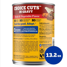 Adult wet dog food can, Choice Cuts in Gravy, steak & vegetable, 13.2 oz
