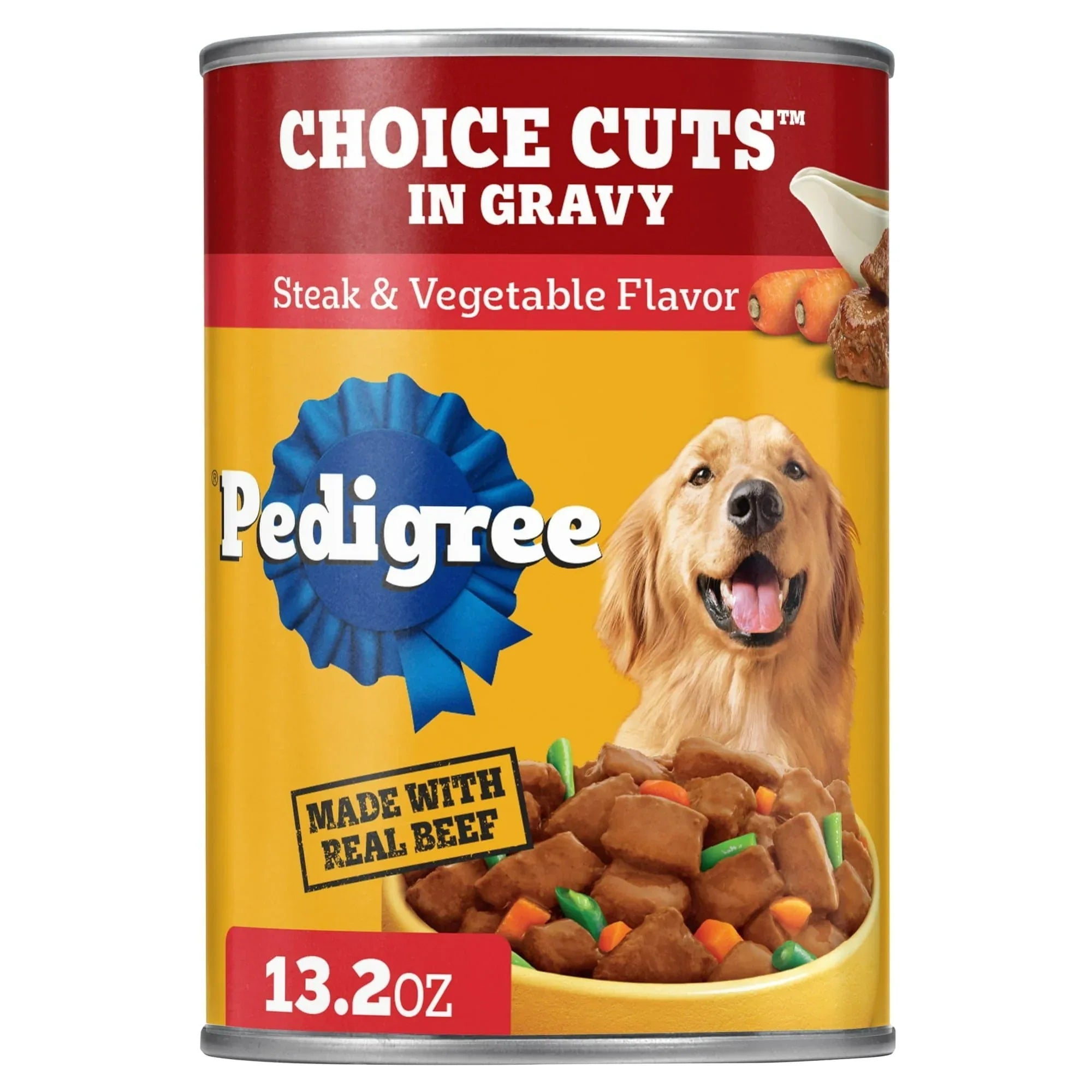 Pedigree Choice Cuts In Gravy Adult Wet Dog Food Steak & Vegetable Flavor, 13.2 oz Cans 12 Pack - USA MEGA SHOP
