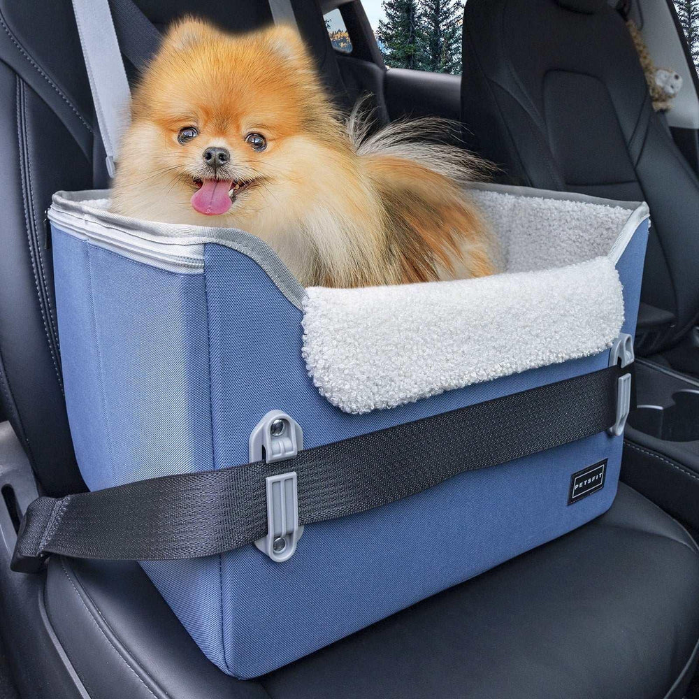 PETSFIT Pet Booster Car Seat for Small Dogs, Puppy Stable Car Seat for Car with Clip-On Leash,Up to 25lbs，Black - USA MEGA SHOP