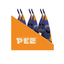 Stack of PEZ Halloween candy party pack pouches with orange PEZ logo