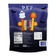 Halloween candy party pack back with PEZ logo and jack-o-lantern dispenser graphics