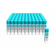 Disappearing purple glue sticks, 100 count, teal caps, white barrels