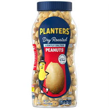 PLANTERS dry roasted lightly salted peanuts jar, blue cap and label