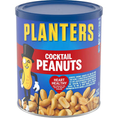 PLANTERS Salted Cocktail Peanuts, Party Snacks, Plant Based Protein, 16 oz Steel Can