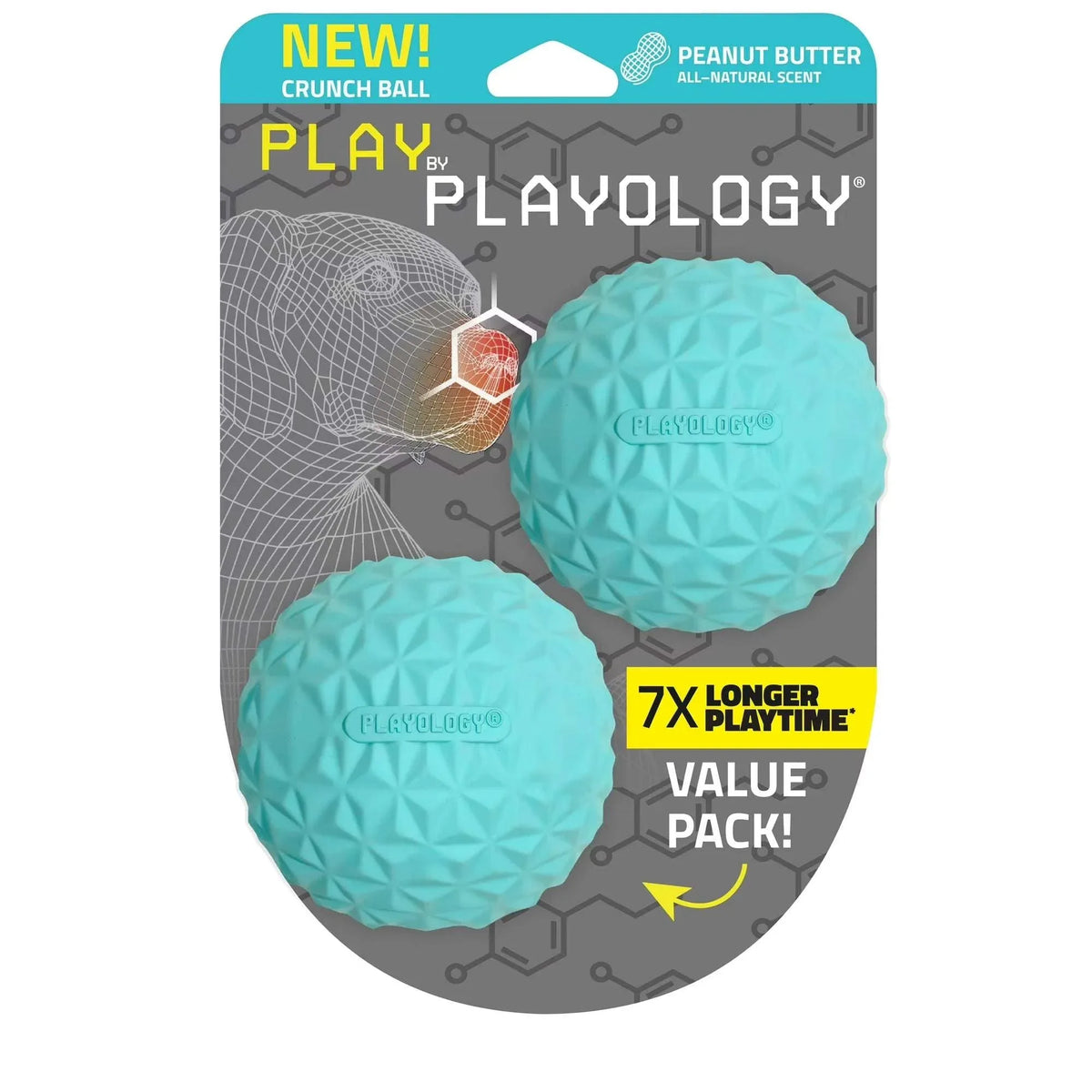 Play by Playology Dog Toys Interactive Dog Balls Crunchy Ball Toy 2-Pack - USA MEGA SHOP