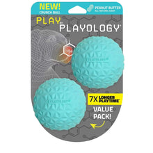 Turquoise crunchy dog ball toy, textured rubber ball