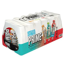 PRIME hydration drink multipack with 18-count limited edition bottles, assorted flavors.