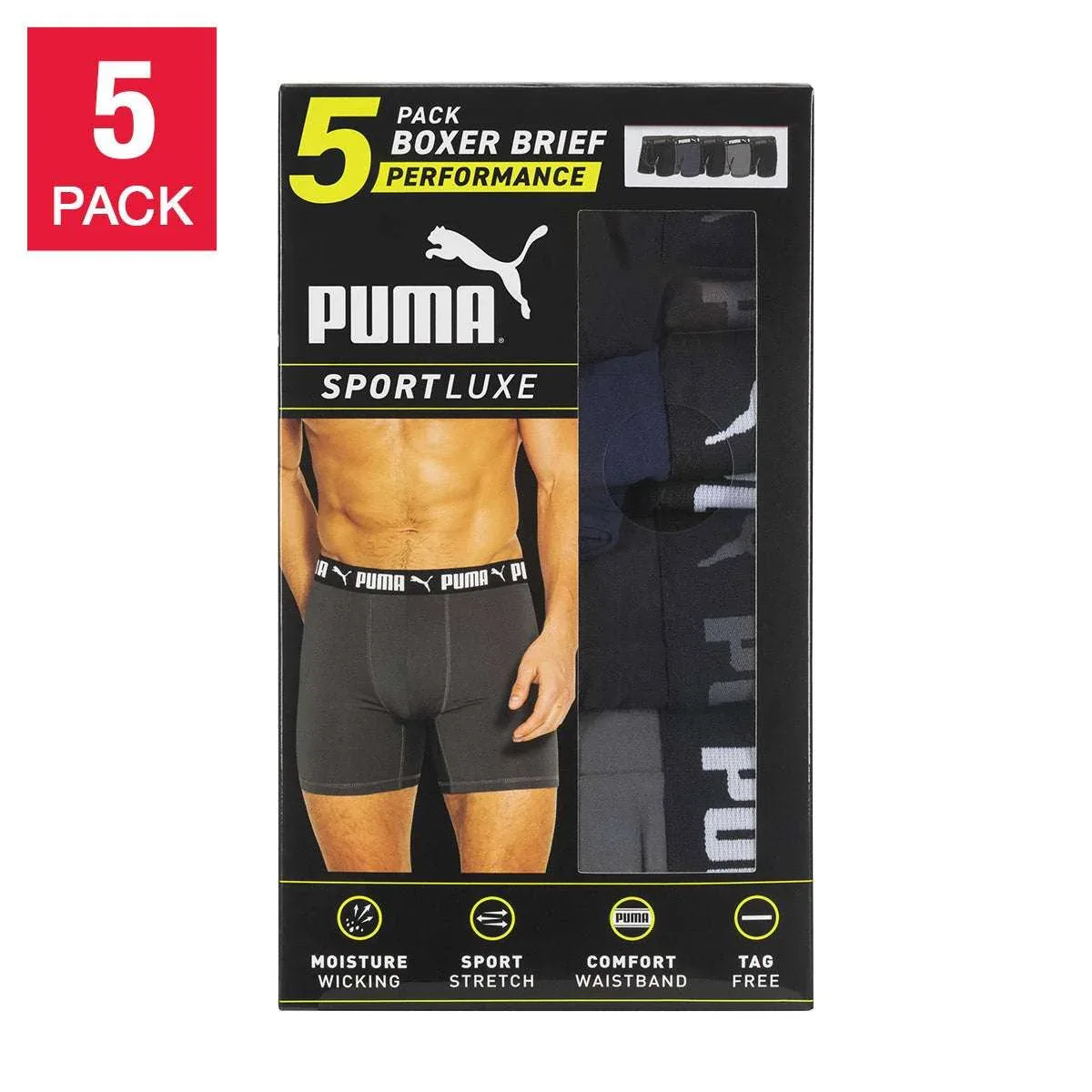 PUMA Men's Boxer Brief, 5 pack - USA MEGA SHOP