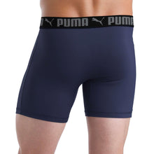 PUMA men's boxer brief, navy blue with black logo waistband