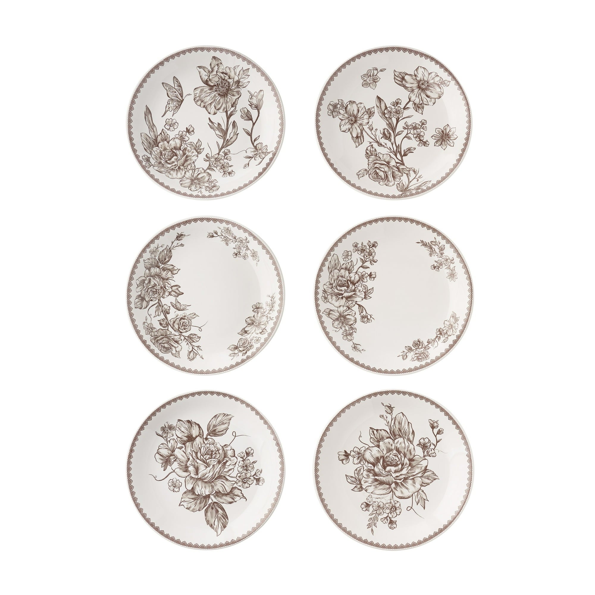 The Pioneer Woman Agatha Stoneware Appetizer Plate, Blue, Set of 6