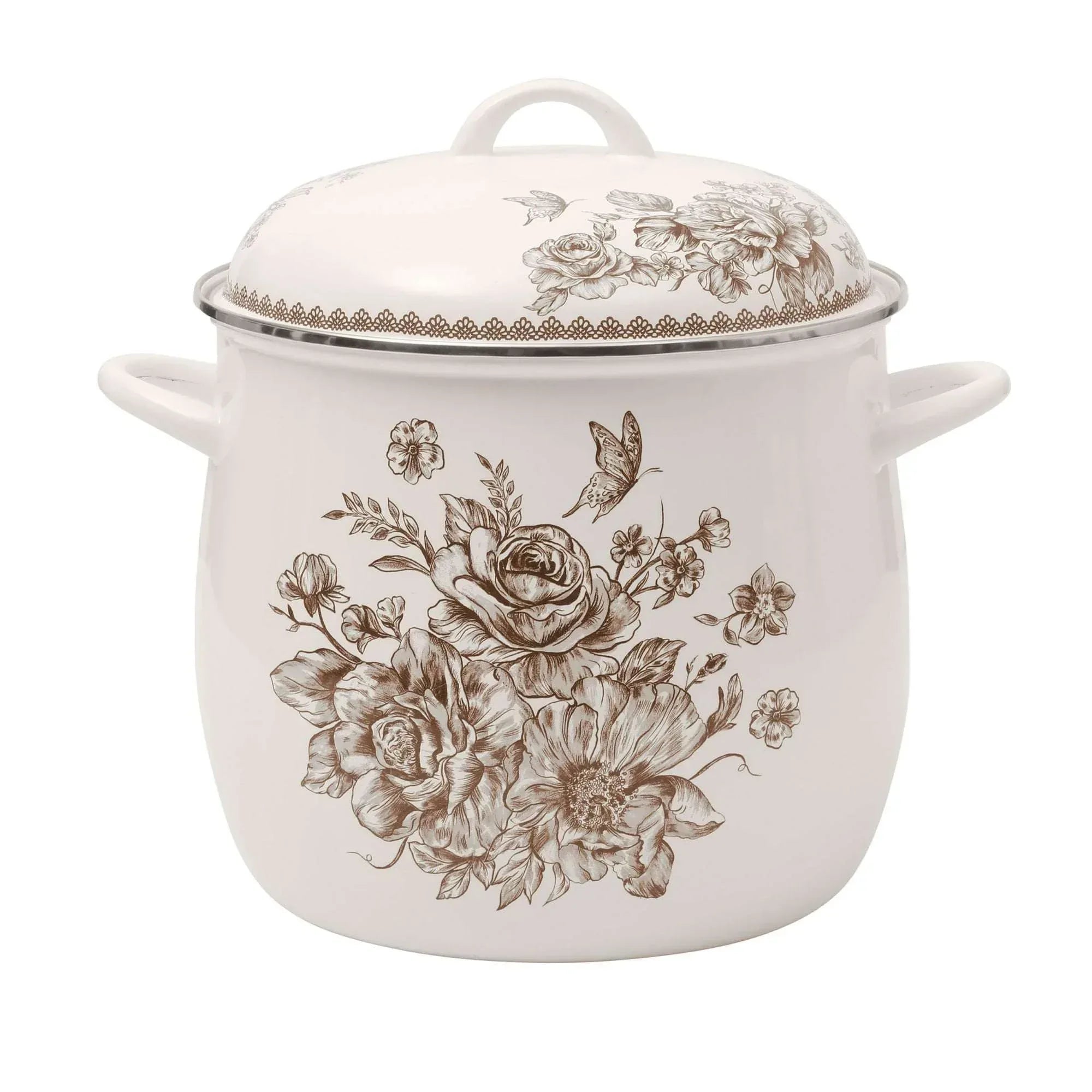 The Pioneer Woman Agatha 12-Quart Enamel on Steel Stock Pot