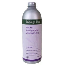 Package Free lavender multi-purpose cleaning spray refill bottle, back label view