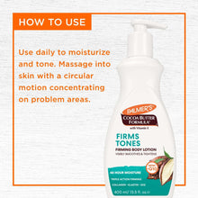 Firming body lotion pump bottle with how to use directions