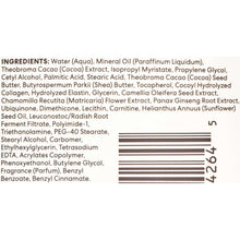 Firming body lotion ingredients panel