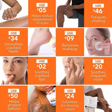 Cocoa butter moisturizer applied to skin in use guide tiles