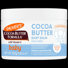White cocoa butter baby balm jar with Palmer's branding and vitamin E
