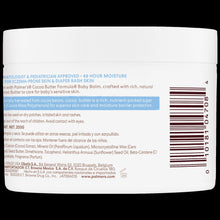 White cocoa butter baby balm jar back with barcode and product details