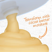 Cocoa butter lotion texture swirl with moisture callout arrow