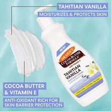 Palmer's Tahitian vanilla body lotion pump bottle with cocoa butter and vitamin E graphics