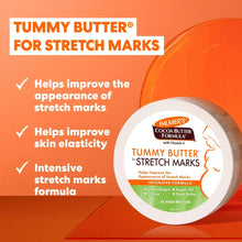 Round Tummy Butter container for stretch marks with cocoa butter label