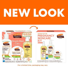 Pre-natal skin care kit boxes, two-pack with stretch mark regimen graphics