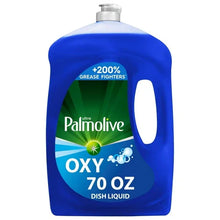 Palmolive Oxy 70 oz dish liquid bottle, blue with pump cap and handle