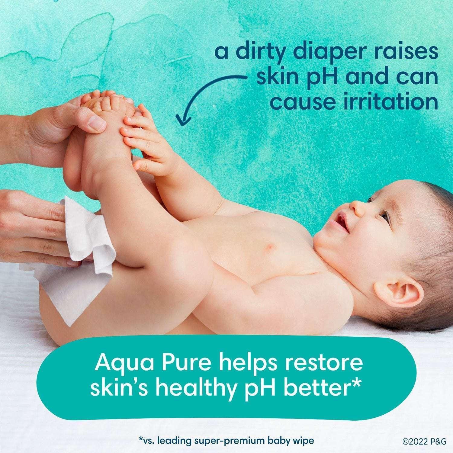 Pampers Aqua Pure Baby Wipes, Fragrance Free, 13 pk., 728 Wipes