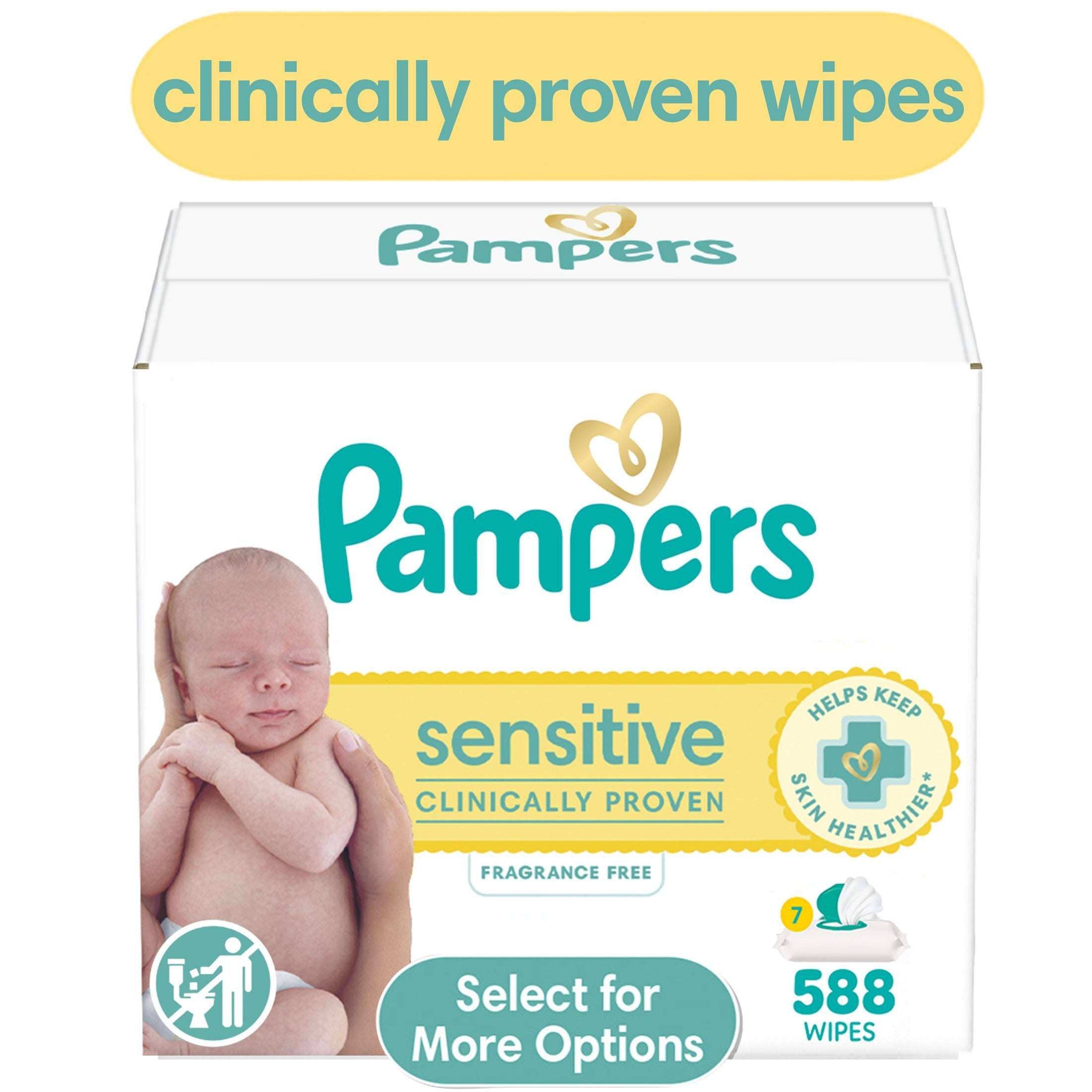 Pampers Sensitive Baby Wipes Unscented, 16 Pack, 1344 Total Count (Select for More Options)