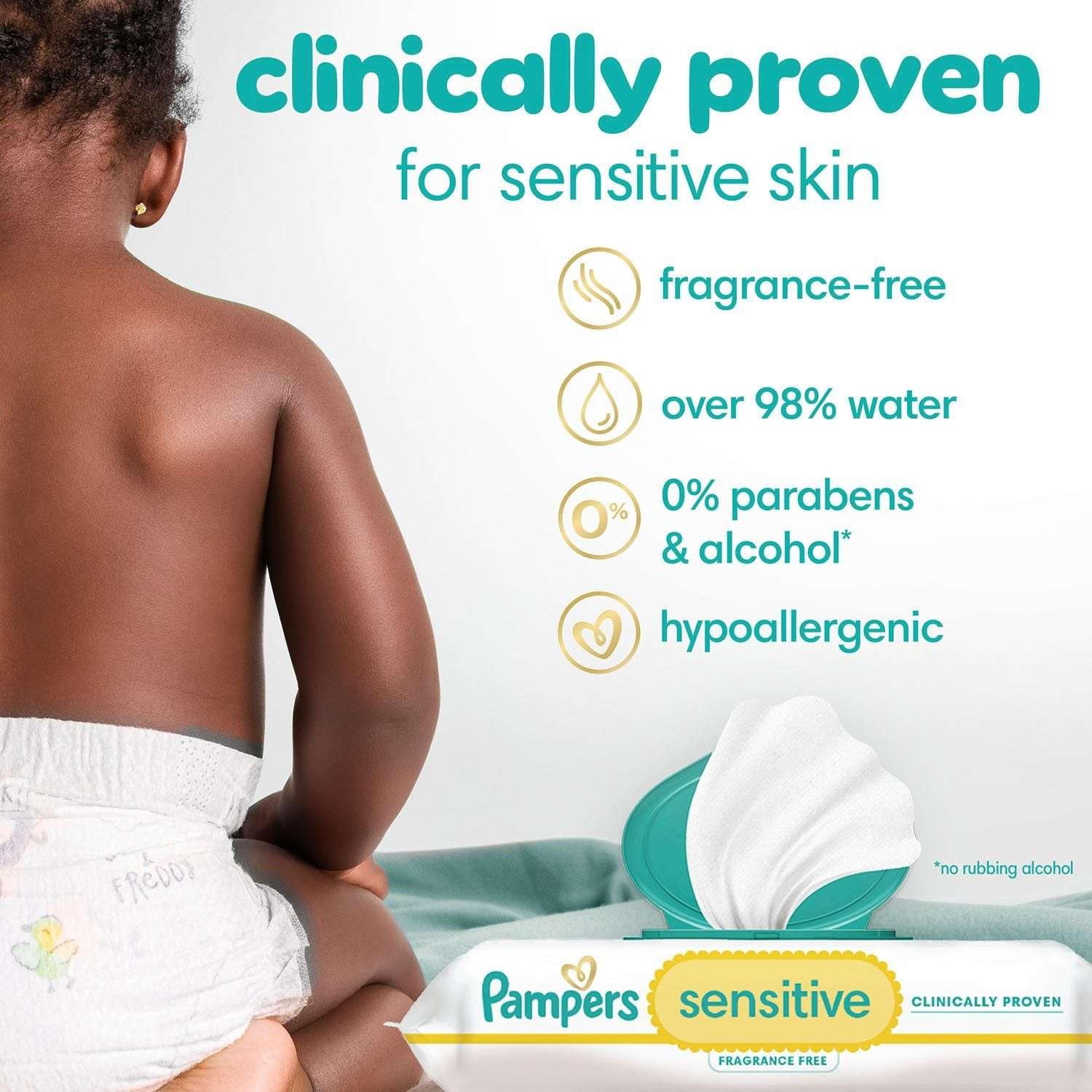 Pampers Sensitive Baby Wipes, Fragrance Free, 16 pks., 896 wipes - USA MEGA SHOP