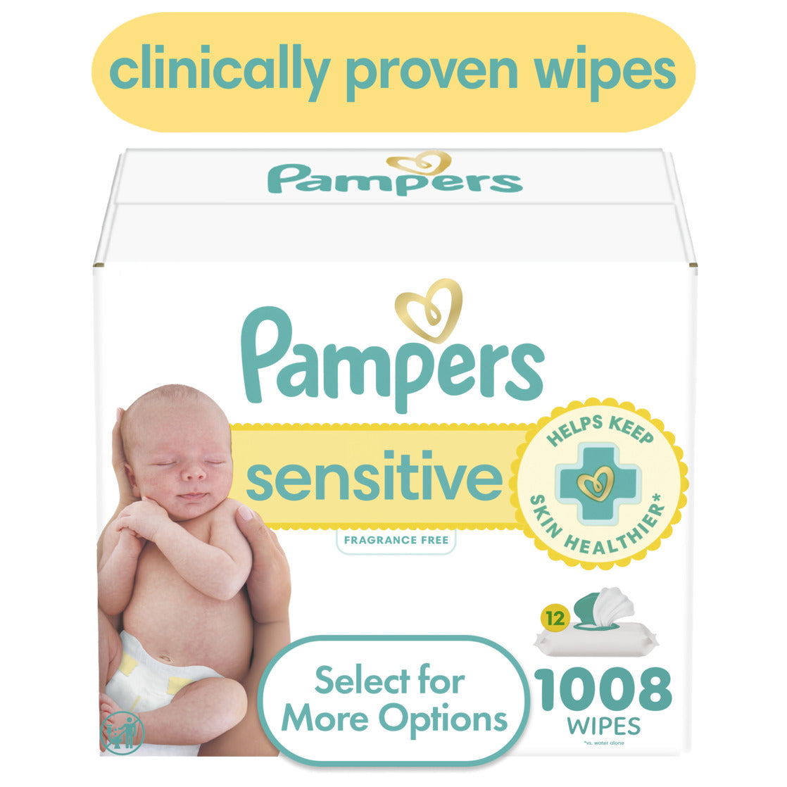 Pampers Sensitive Baby Wipes Unscented, 16 Pack, 1344 Total Count (Select for More Options)