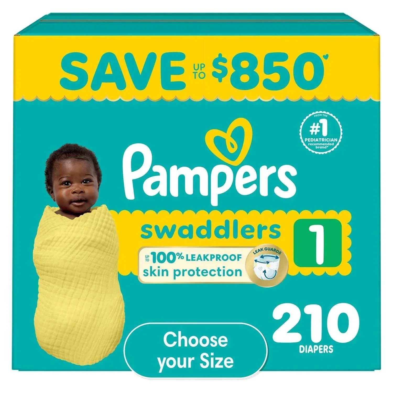 Pampers Swaddlers Diapers, Sizes Newborn-8