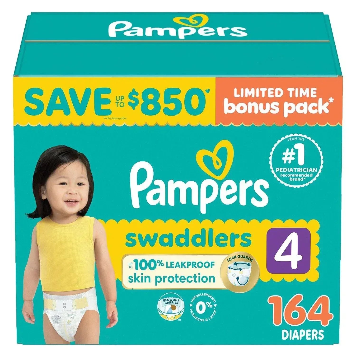 Pampers Swaddlers Diapers, Sizes Newborn-8