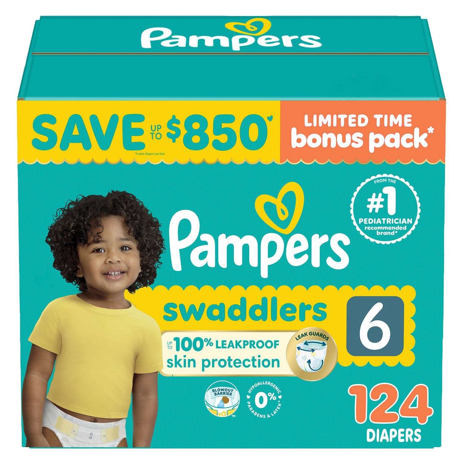 Pampers Swaddlers Diapers, Sizes Newborn-8