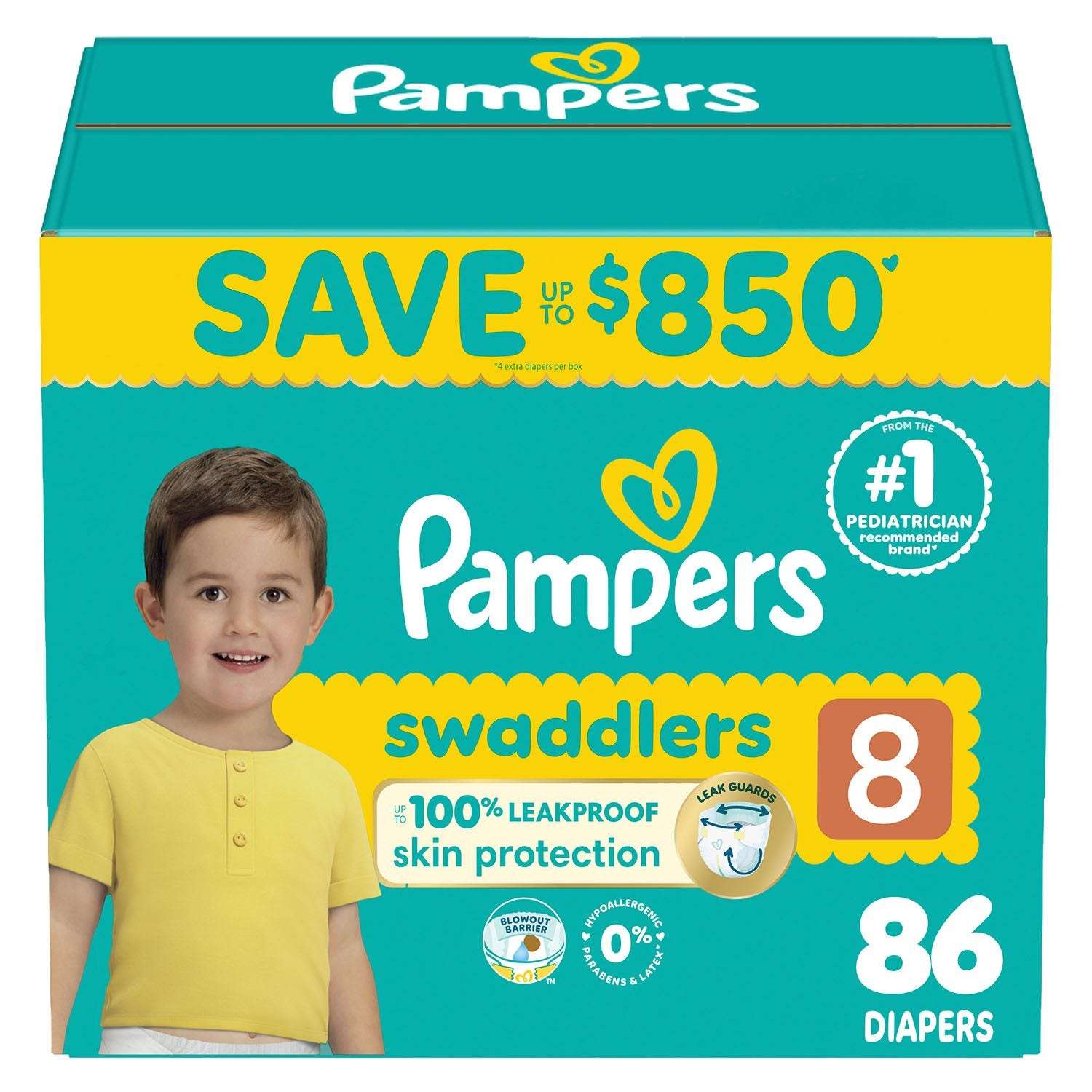 Pampers Swaddlers Diapers, Sizes Newborn-8