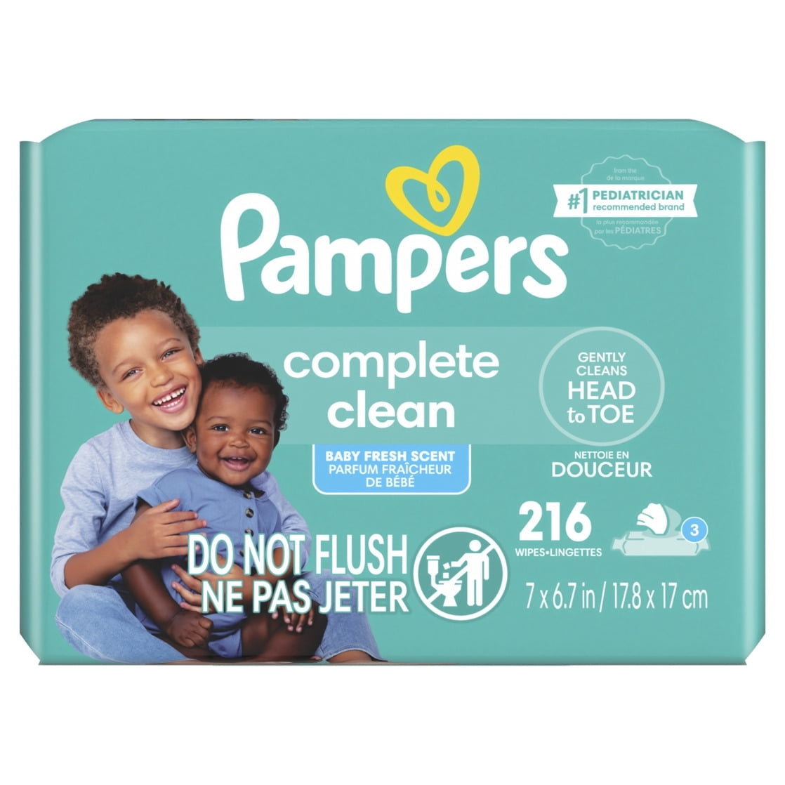 Pampers Complete Clean Baby Fresh Baby Wipes 3-Pack 216 Wipes