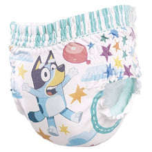 Bluey character training pants, light blue and white with elastic waistband