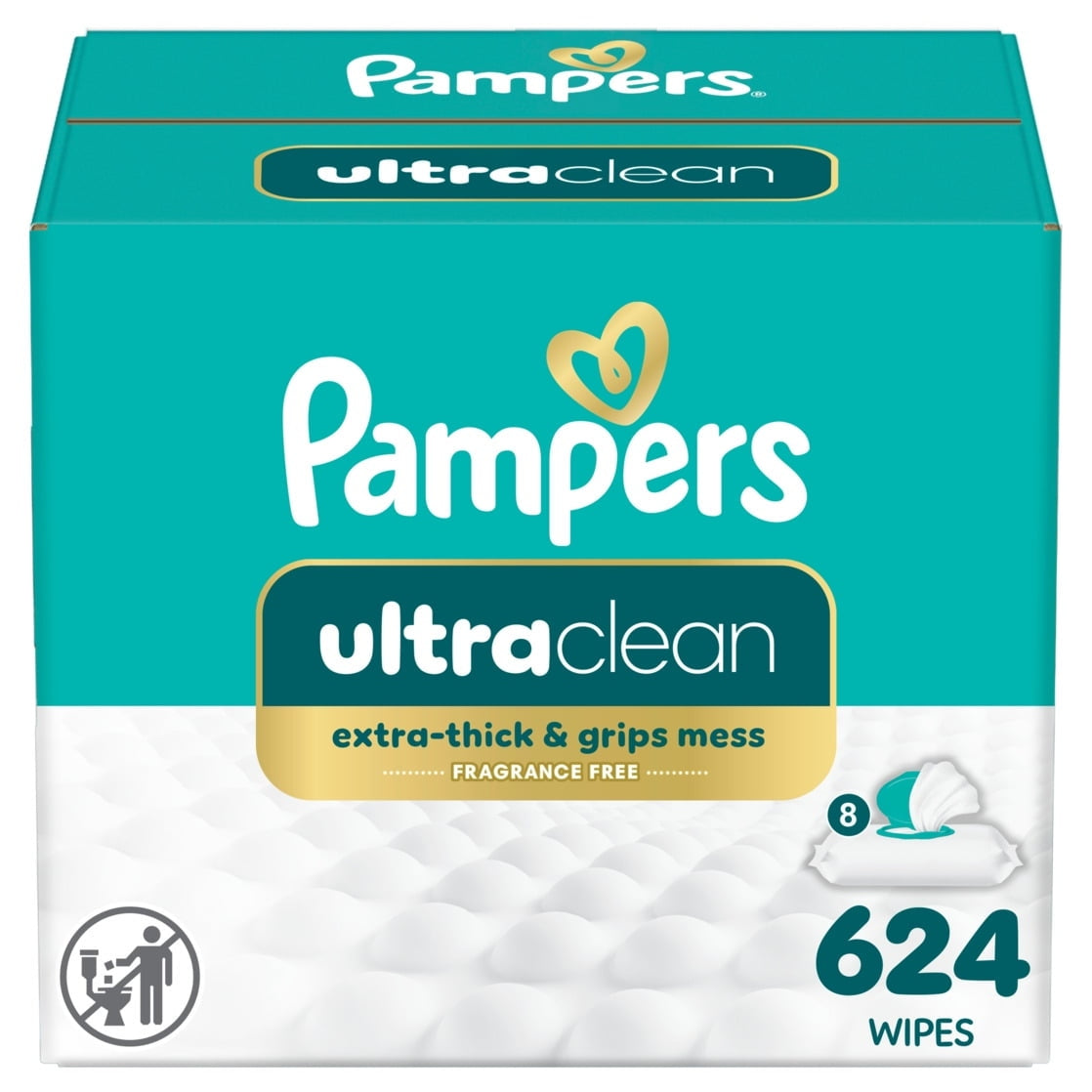 Pampers Free & Gentle Baby Wipes, 8-Pack 624 Wipes (Select for More Options)