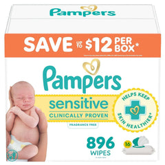 Pampers Sensitive Baby Wipes, Fragrance Free, 16 pks., 896 wipes - USA MEGA SHOP
