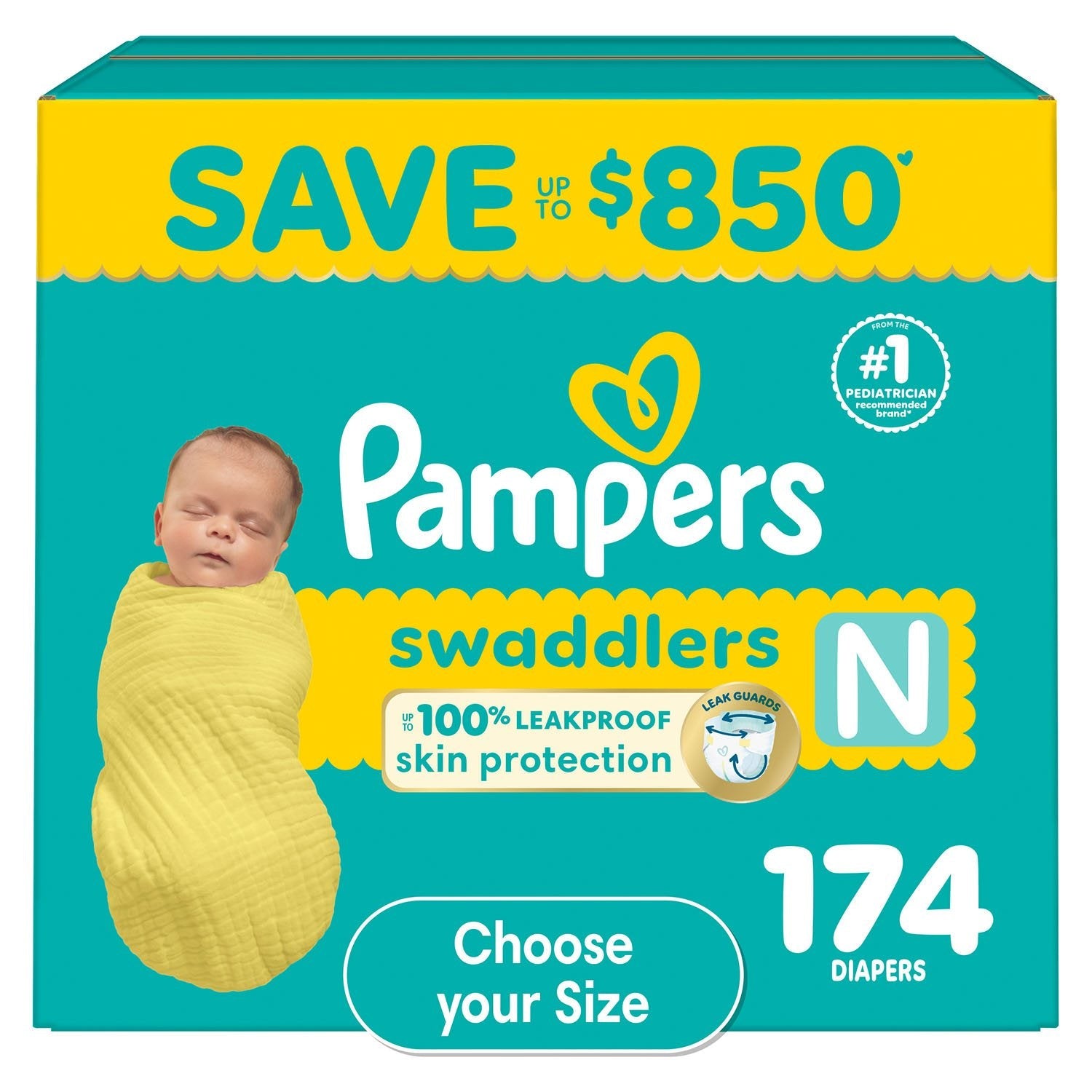 Pampers Swaddlers Diapers, Sizes Newborn-8