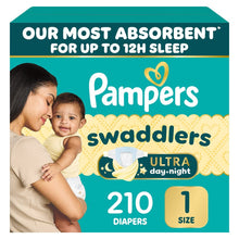 Diaper pack box: Pampers Swaddlers Ultra day-night, size 1, 210 diapers