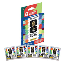 FIFA World Cup 2026 sticker collection box with row of mini sticker packets
